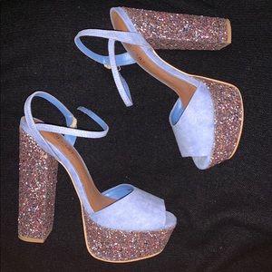 Nasty Gal Sparkly Party Pumps - Size 7.5